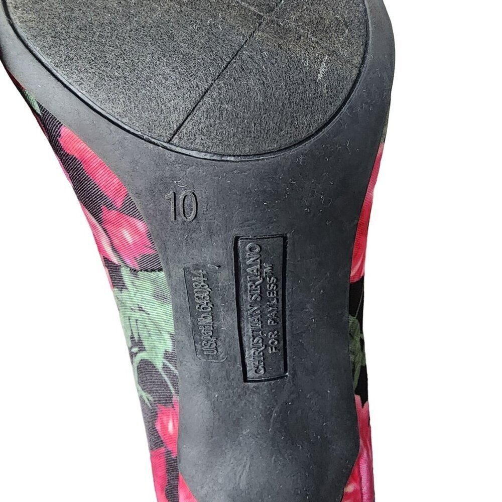 Christian Siriano Floral Pointed Toe Pump Pink Black Women's 10 - Picture 15 of 15